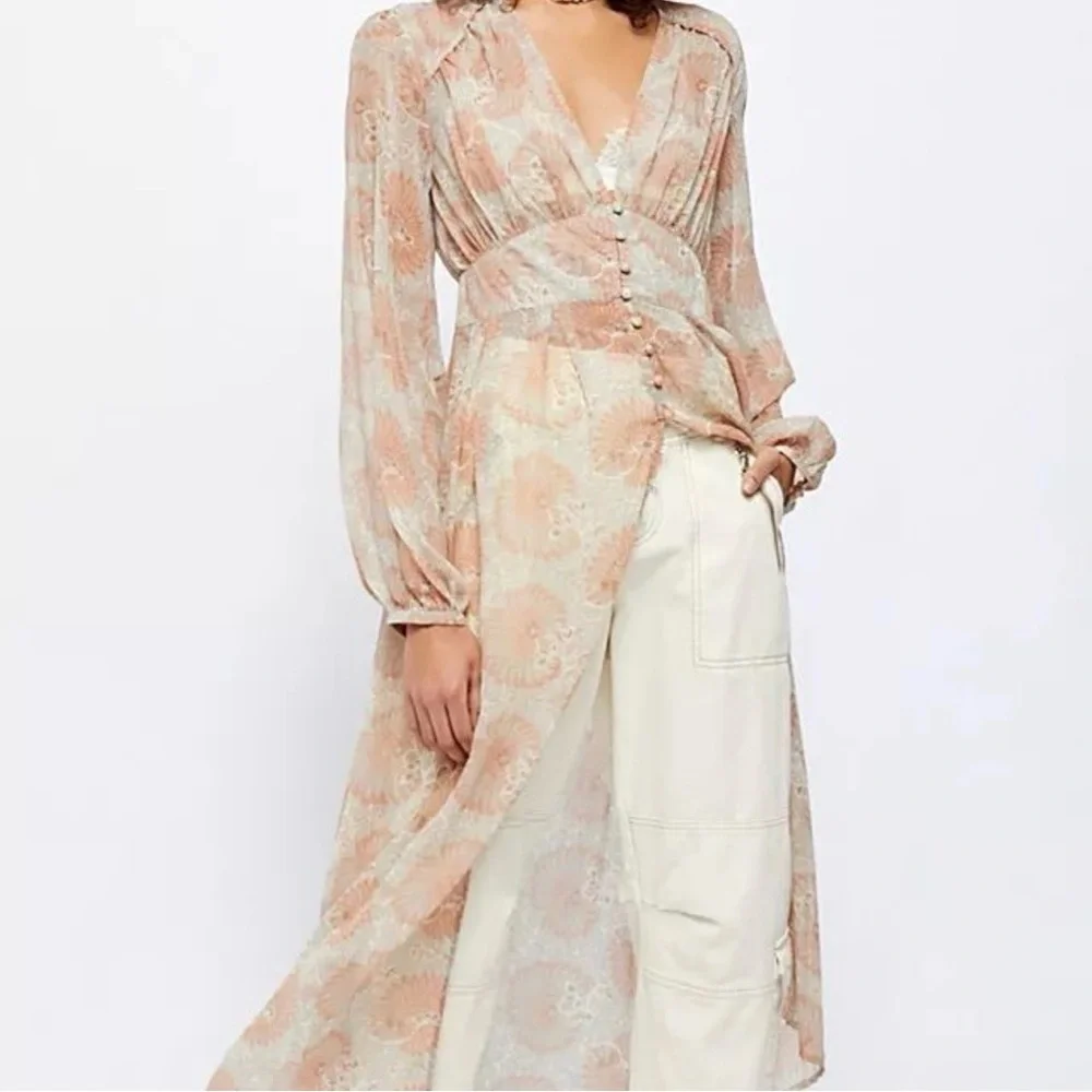 Free People: “Valerie”Sheer Floral Duster NWOT - Picture 2 of 3